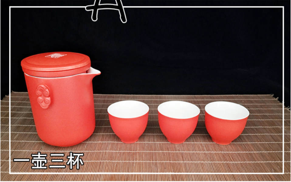 大宋定窑精品定瓷茶器：白瓷快客杯套装，一壶三杯